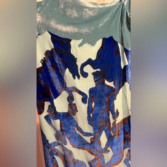 NWT Salvatore Ferragamo Draped Printed Devoré-Velvet Dress Size 42 (6) - Picture 8 of 14